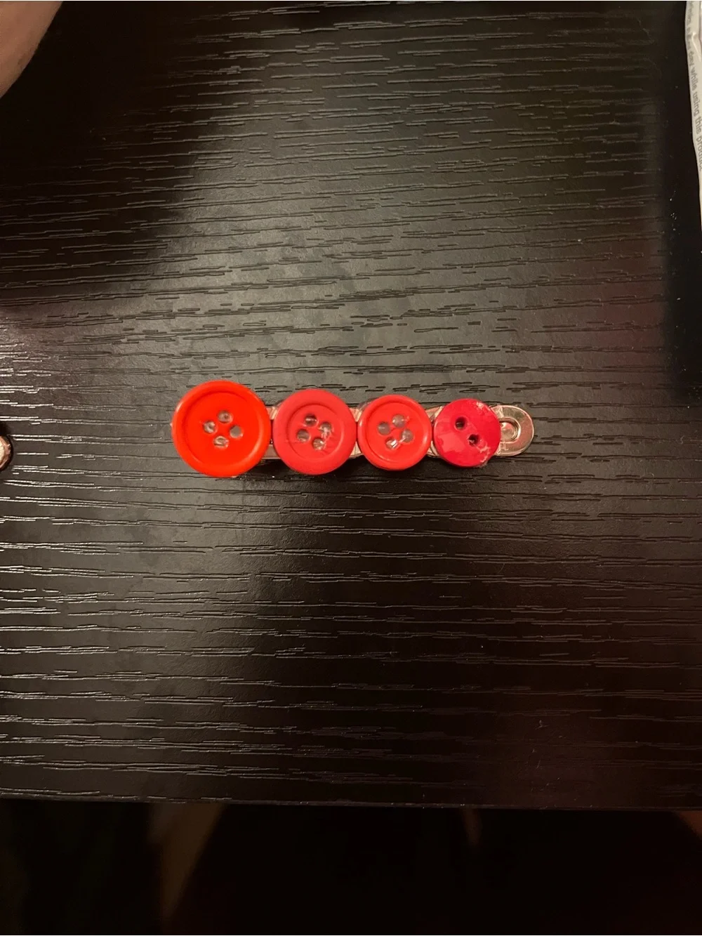 Handmade Red Button Hair Clips for Kids - Cute Button Accent